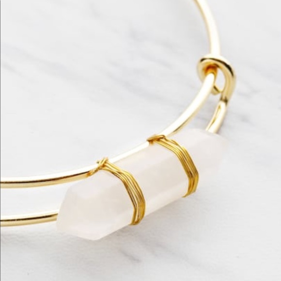 LAST ONE SALE Crystal + Gold Adjustable Bangle - Picture 2 of 4